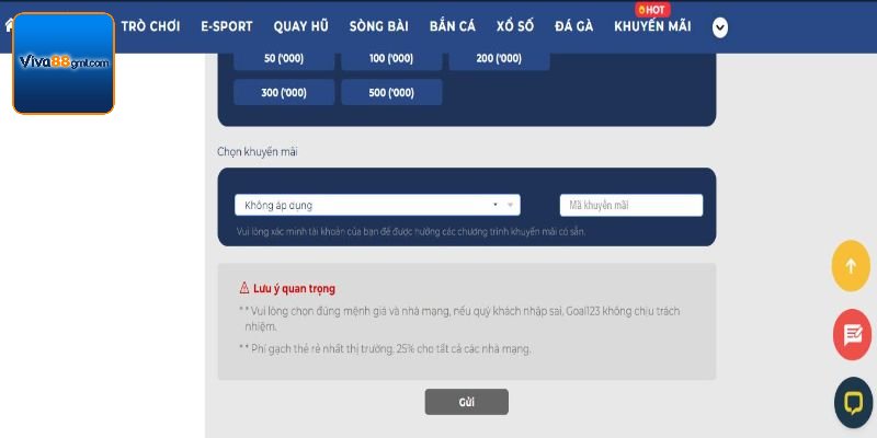 Lưu ý dành cho hội viên nạp tiền tại sân chơi