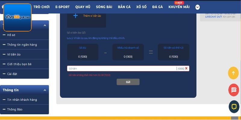 Một số lý do khiến giao dịch rút thưởng thất bại